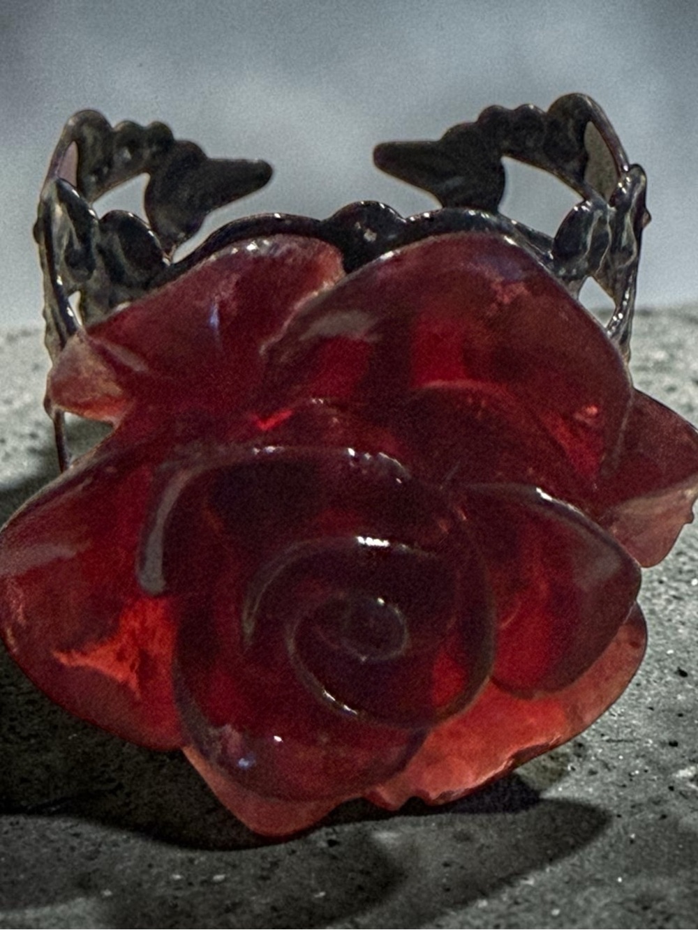 Red Rose Statement Ring
